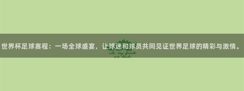  意昂2：世界杯足球赛程：一场全球盛宴，让球迷和球员共同见证世